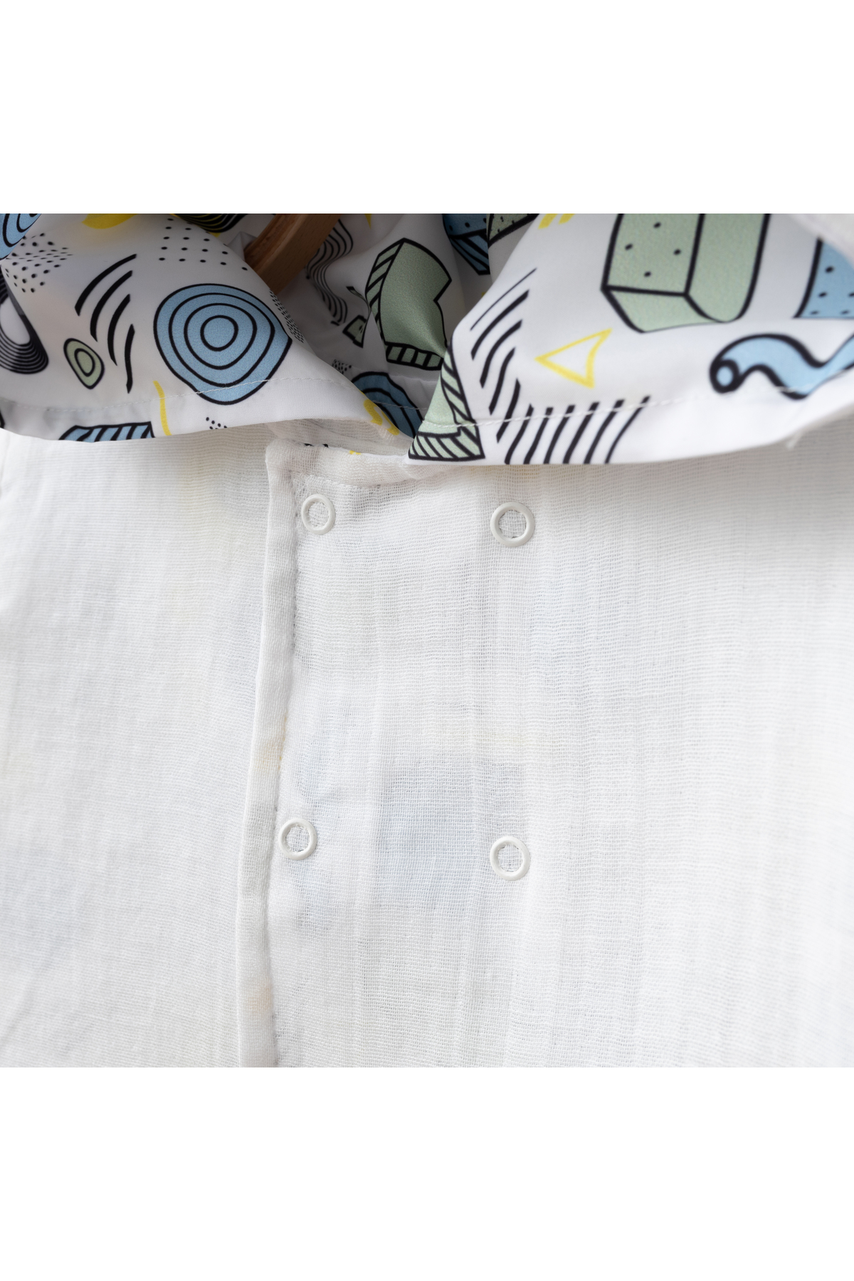 tinibud Terletmeyen Çift Taraflı Erkek Çocuk Yağmurluk 2-5 Yaş %100 Pamuk Müslin Astarlı fotoğrafı 5 (önizleme)