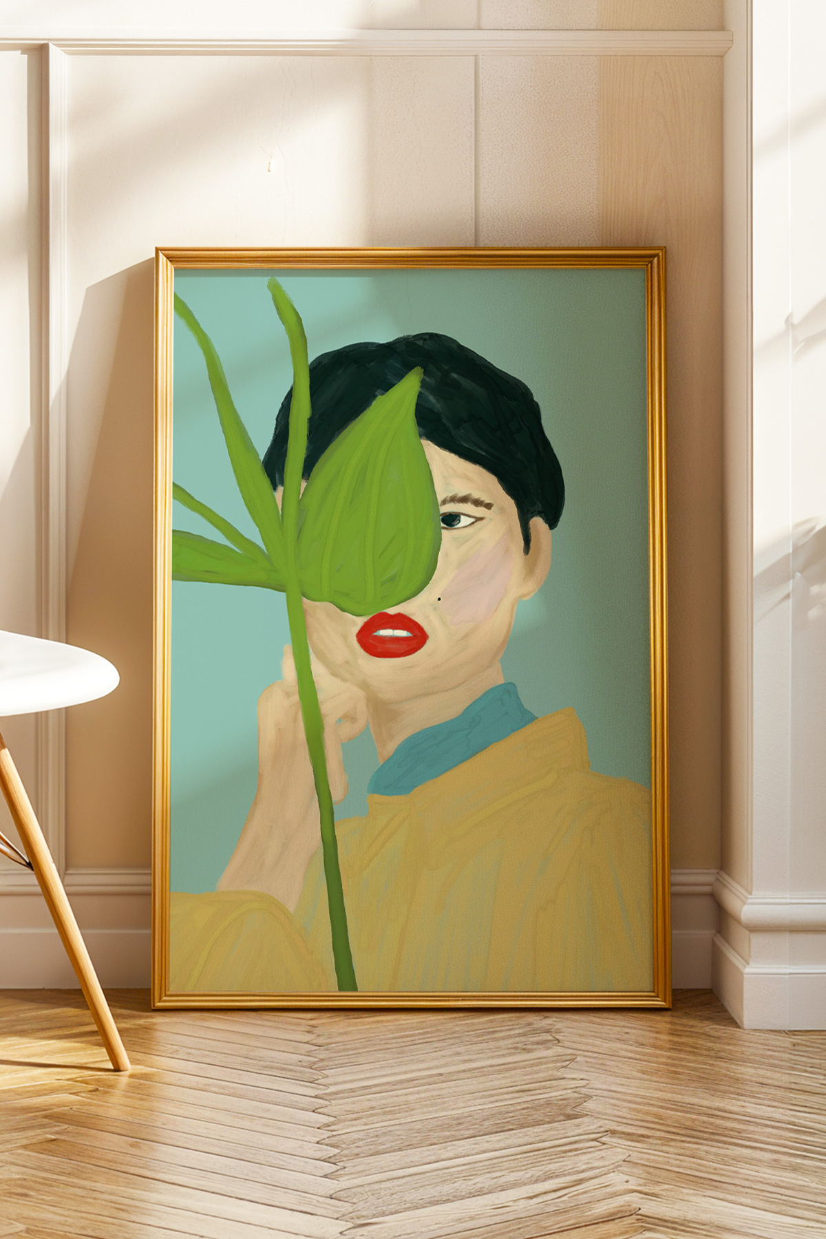 3’lü Modern Sanatsal Poster Tablo Seti Yeşil Tonlu Duvar Dekoru Çerçevesiz