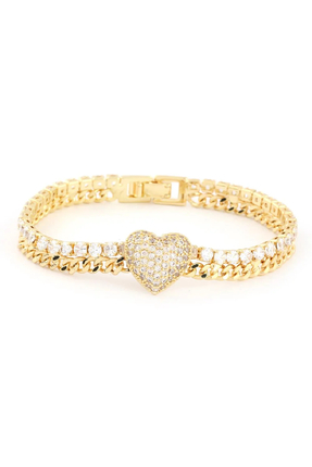 Mia Lia Design Kristal Taş İşlemeli Kalp Bileklik