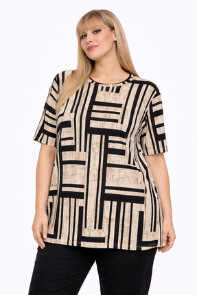 SPORTİVEA Büyük Beden Kadın Baskılı Bluz 42-58 Salaş Fit Günlük Kombin