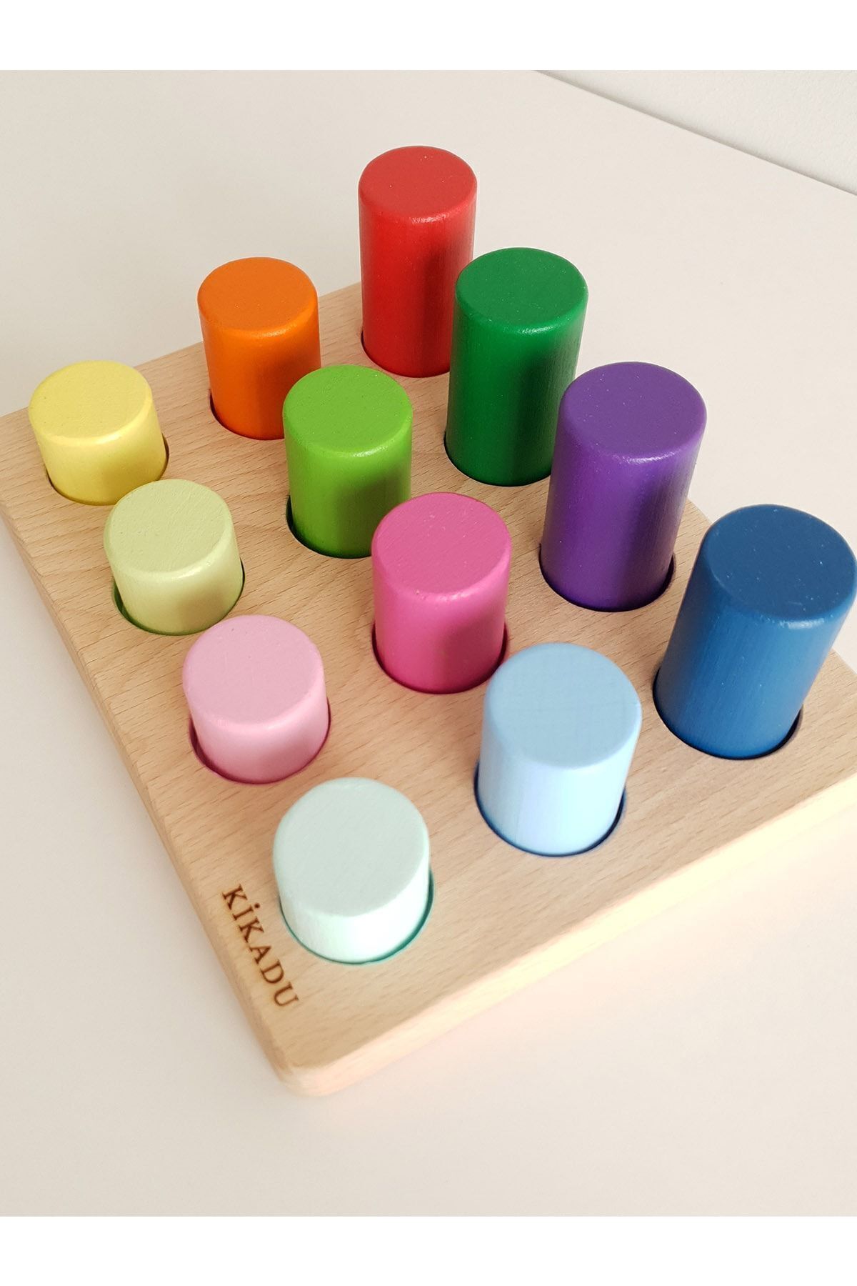 özgürce Eğitici Ahşap Montessori Seti, Tablalı Silindirler, Kartlar ve Çanta fotoğrafı 2 (önizleme)