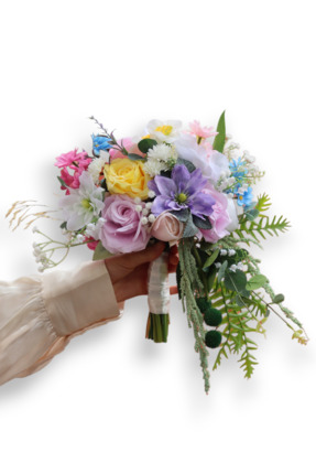 Ütopik çiçek Özel Tasarım Gelin Buketi Gelin Çiçeği Sarkan Buket