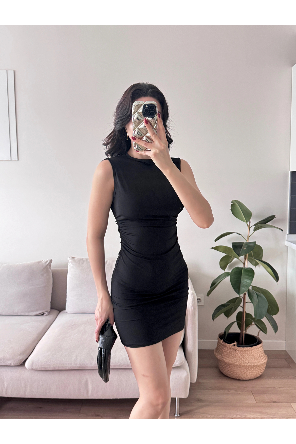 Mini Butik Zoom Butik Yan Drapeli Mini Elbise - SİYAH - Fiyatı, Yorumları