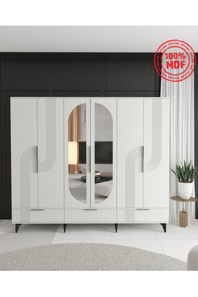 Teen & Bright EKİN 6 KAPAKLI ÇEKMECELİ GARDIROP - TAMAMI MDF