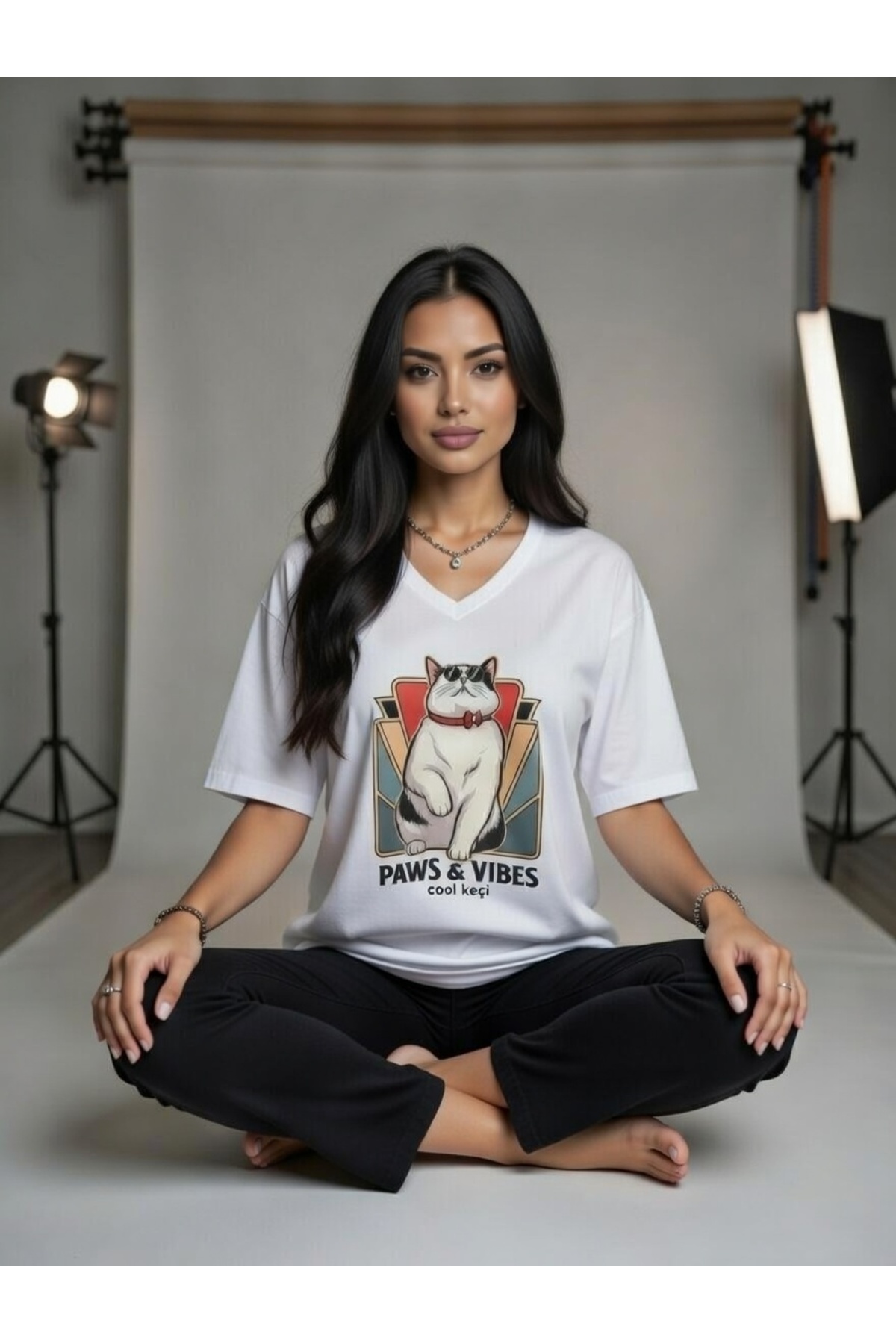 Hababamevi  Keçi ⭐ Cat Baskılı T-shirt