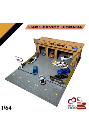 C&C Model Garage Car Service Diorama 1/64 ölçek diorama maket model araç serg...