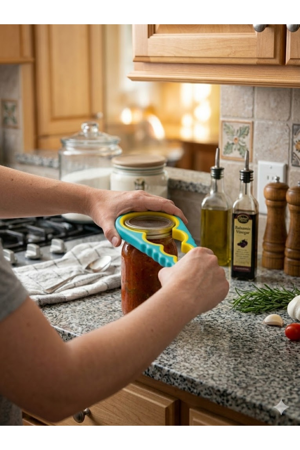 Canned Jar and Bottle Lid Opener Jar Lid Opening Apparatus 4 Size (1 Piece)