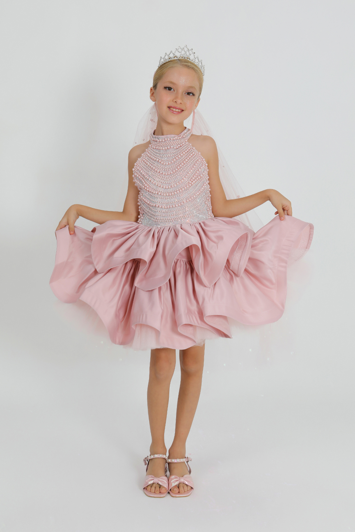 Star Pearl Kids İncili Abiye elbise