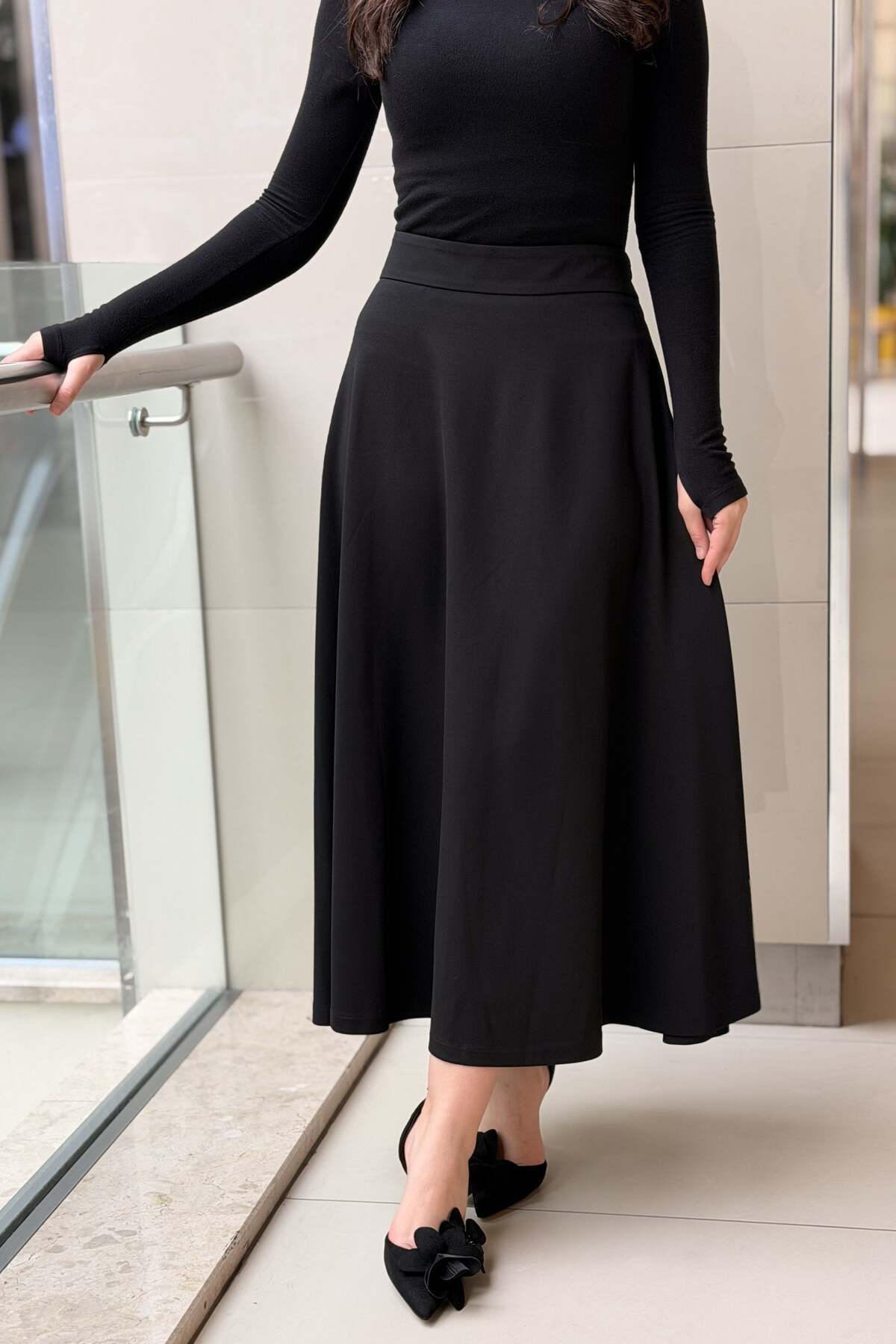 sentez giyim  Sentez Rozie Yanı Fermuarlı Kiloş Etek - Görsel 3