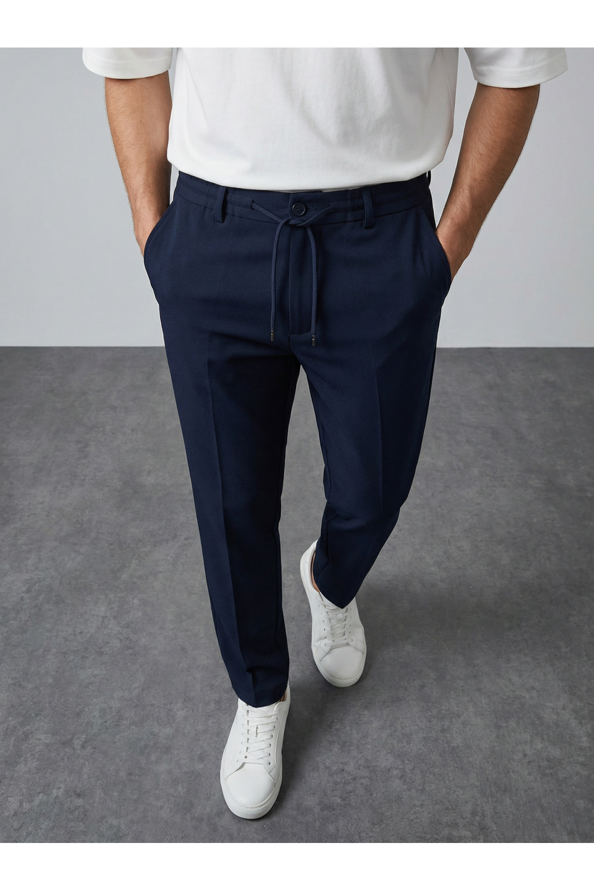 Men's Elastic Waist Lace-Up Jogger Pants