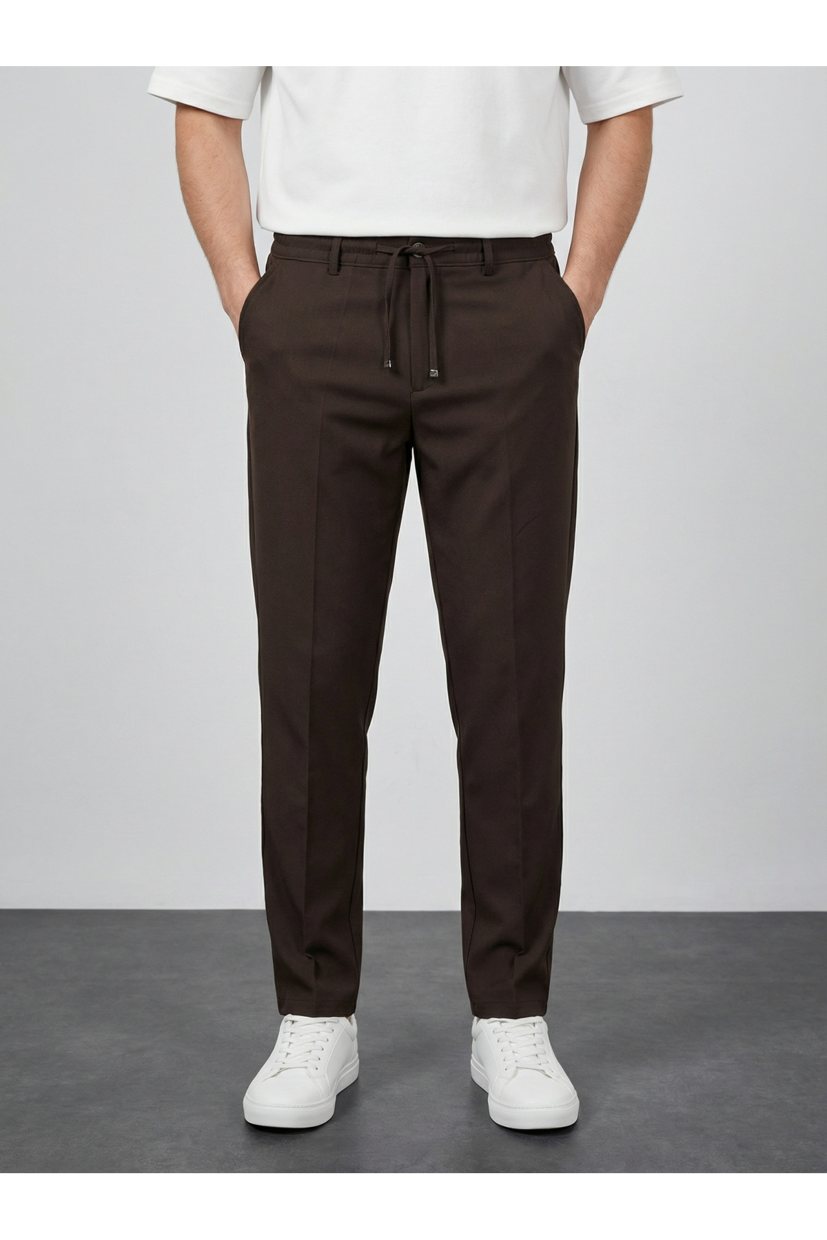 WAMOSSALAPLI  Erkek Bel Lastikli Bağcıklı Jogger Pantolon - Görsel 3