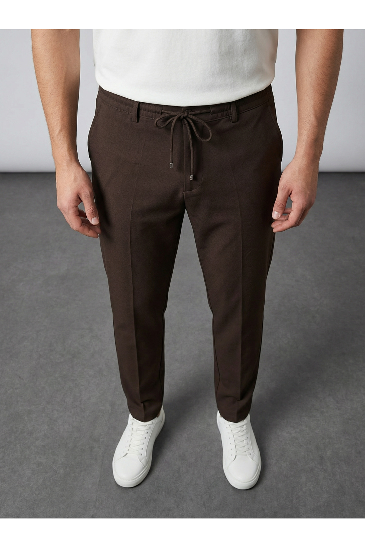 WAMOSSALAPLI  Erkek Bel Lastikli Bağcıklı Jogger Pantolon