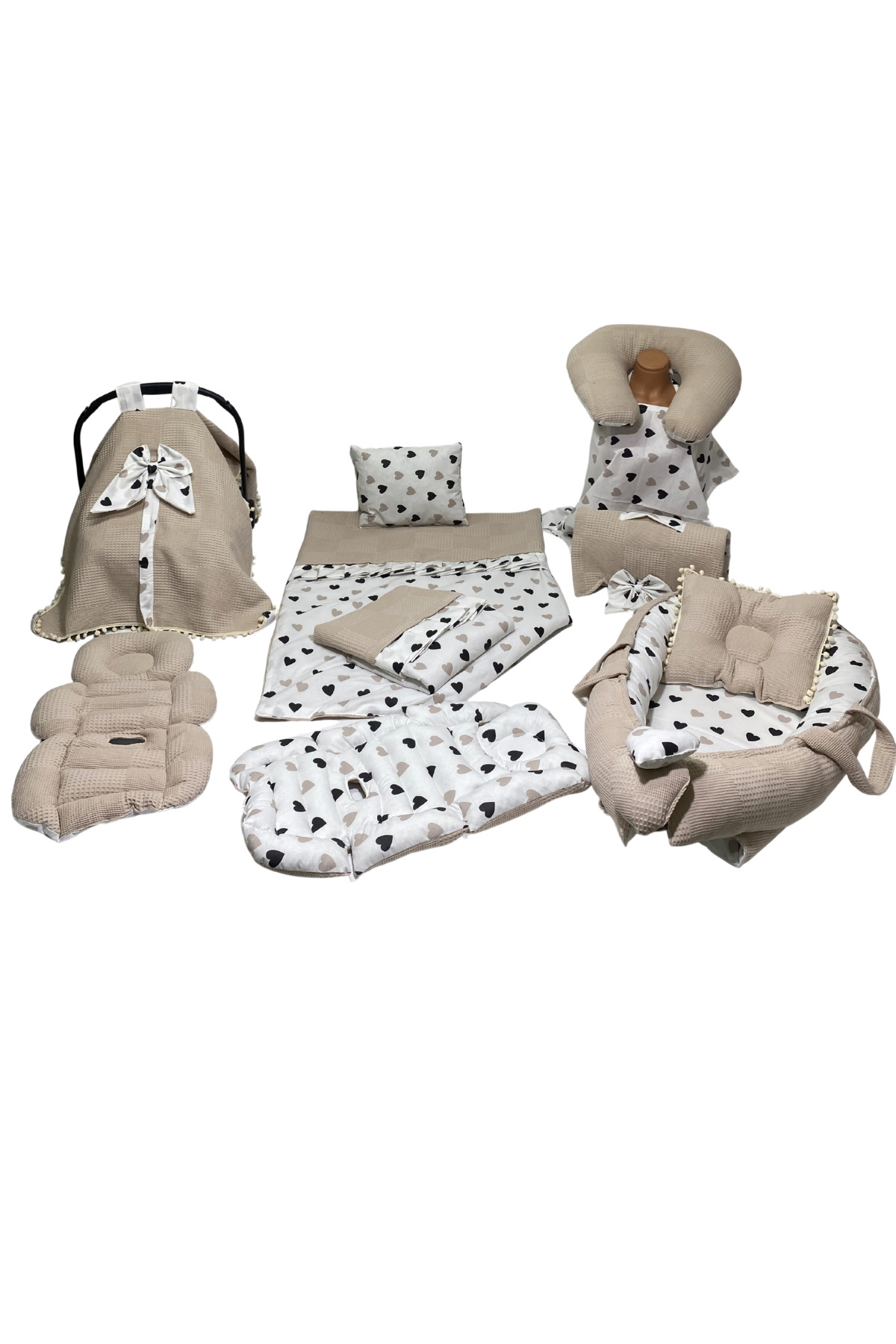 Happy Baby Dikiş Atölyesi 13’lü Babynest Anne Yanı Puset Örtüsü Alt Açma Emzirme Yastığı Ana Kucağı Bebek Arabası Minderi fotoğrafı 2 (önizleme)