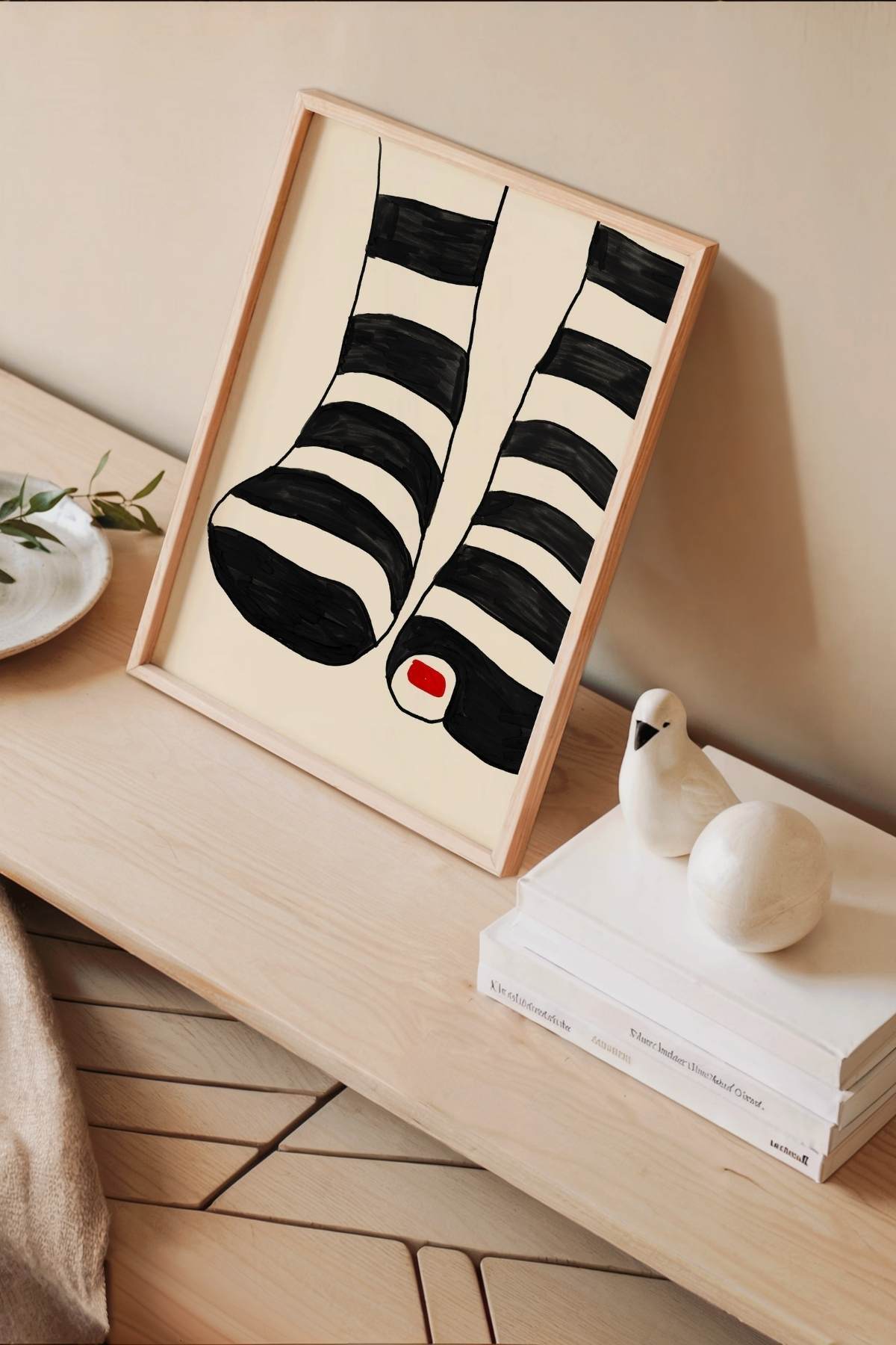 3’lü Modern Dalmaçyalı Figürlü Tablo Poster Seti Duvar Dekoru Çerçevesiz