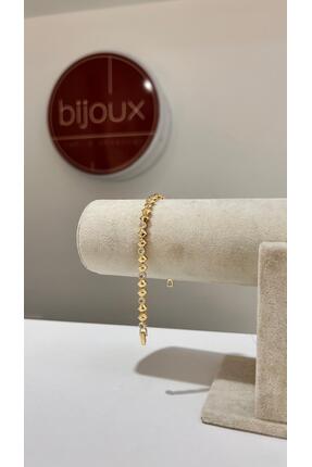 BIJOUX Taş Detaylı Gold Bileklik