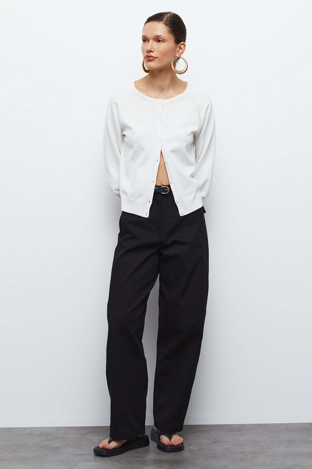 urban focus  Sıfır Yaka Triko Hırka - Görsel 2