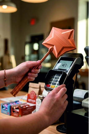 Mutlu Tasarım Yıldızlı Değnek Şeklinde Asa Trend Esprili Kredi Kartlık Popüle...