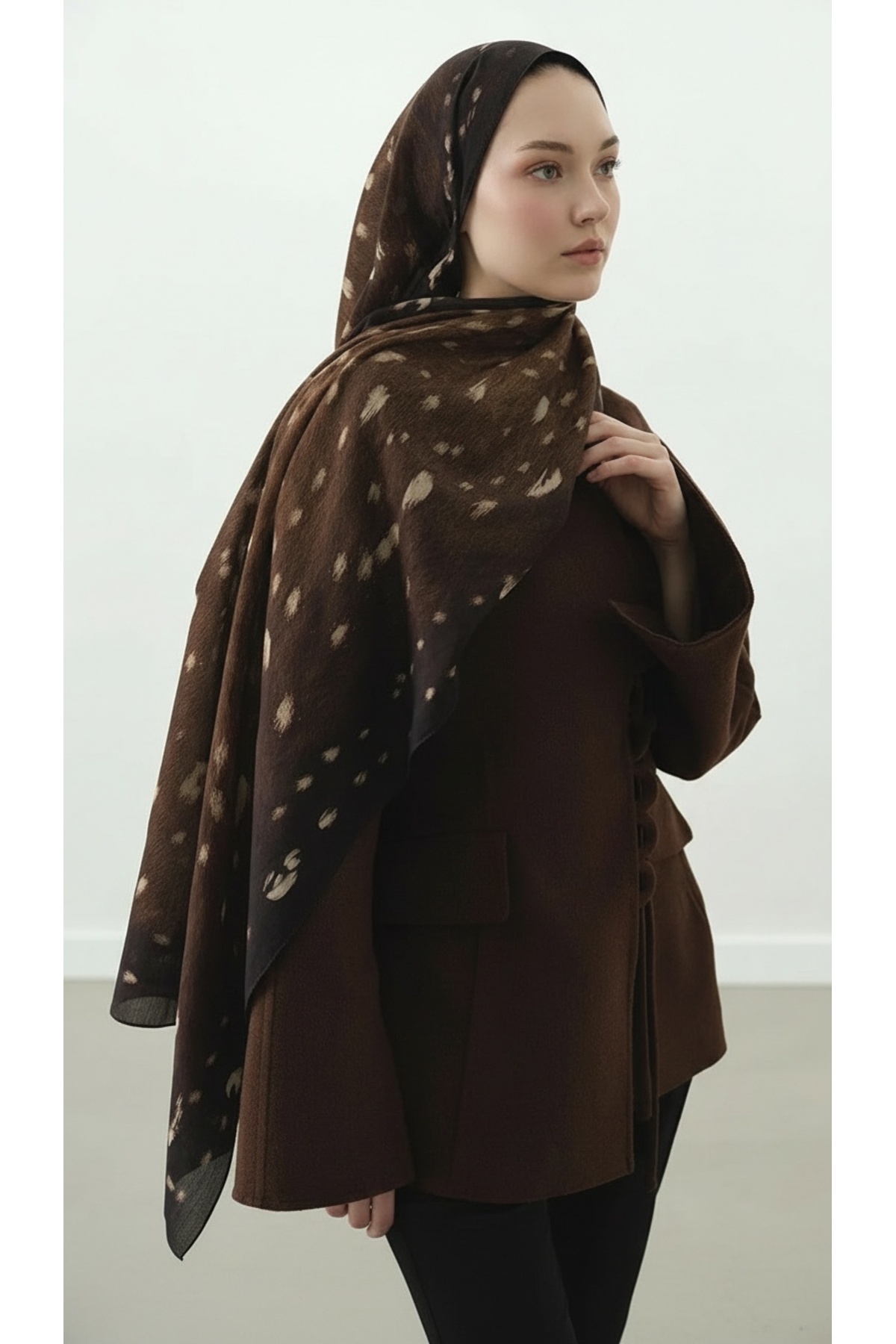 Oxygen Scarfs Fawn Ceylan Desen Pamuk Viskon Şal