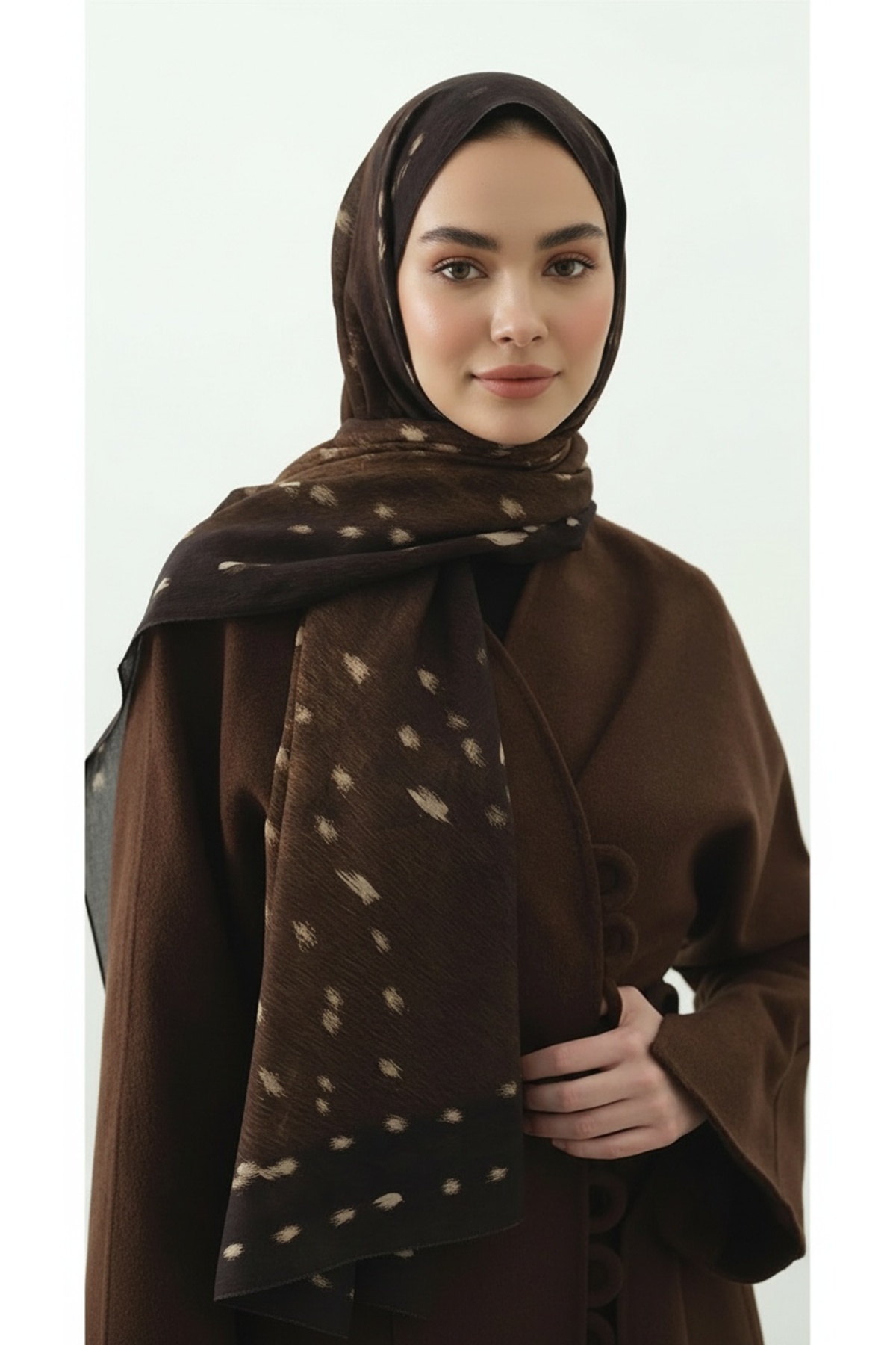 Oxygen Scarfs Fawn Ceylan Desen Pamuk Viskon Şal görsel 2