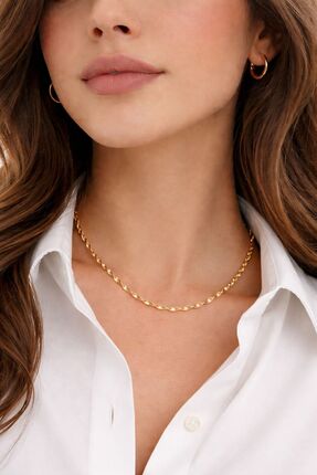 NEOMOON İtalyan Burgu Model Altın Rengi Kadın Zincir Kolye