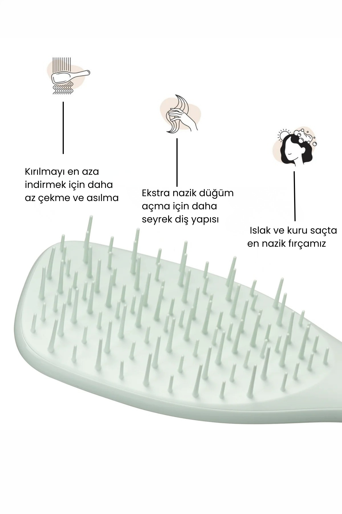 The Ultimate Detangler Extra Gentle Green Ekstra Hassas Saç Dökülmesine Karşı Fırça - Tarak — سبز 5060926687568 — تصویر 3 از 8