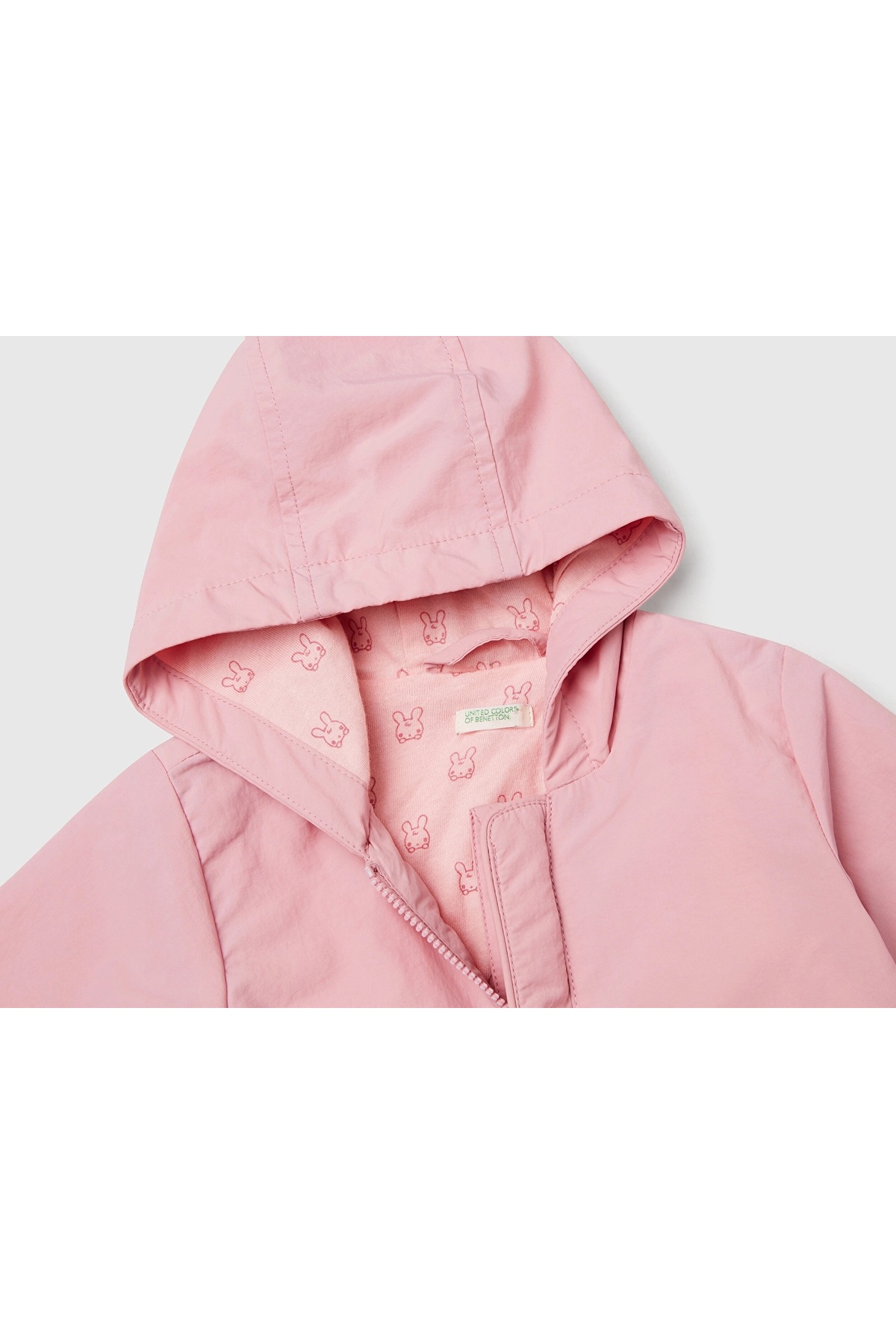 Benetton 21GGAN00T Pembe Kız Bebek Yağmurluk fotoğrafı 3 (önizleme)