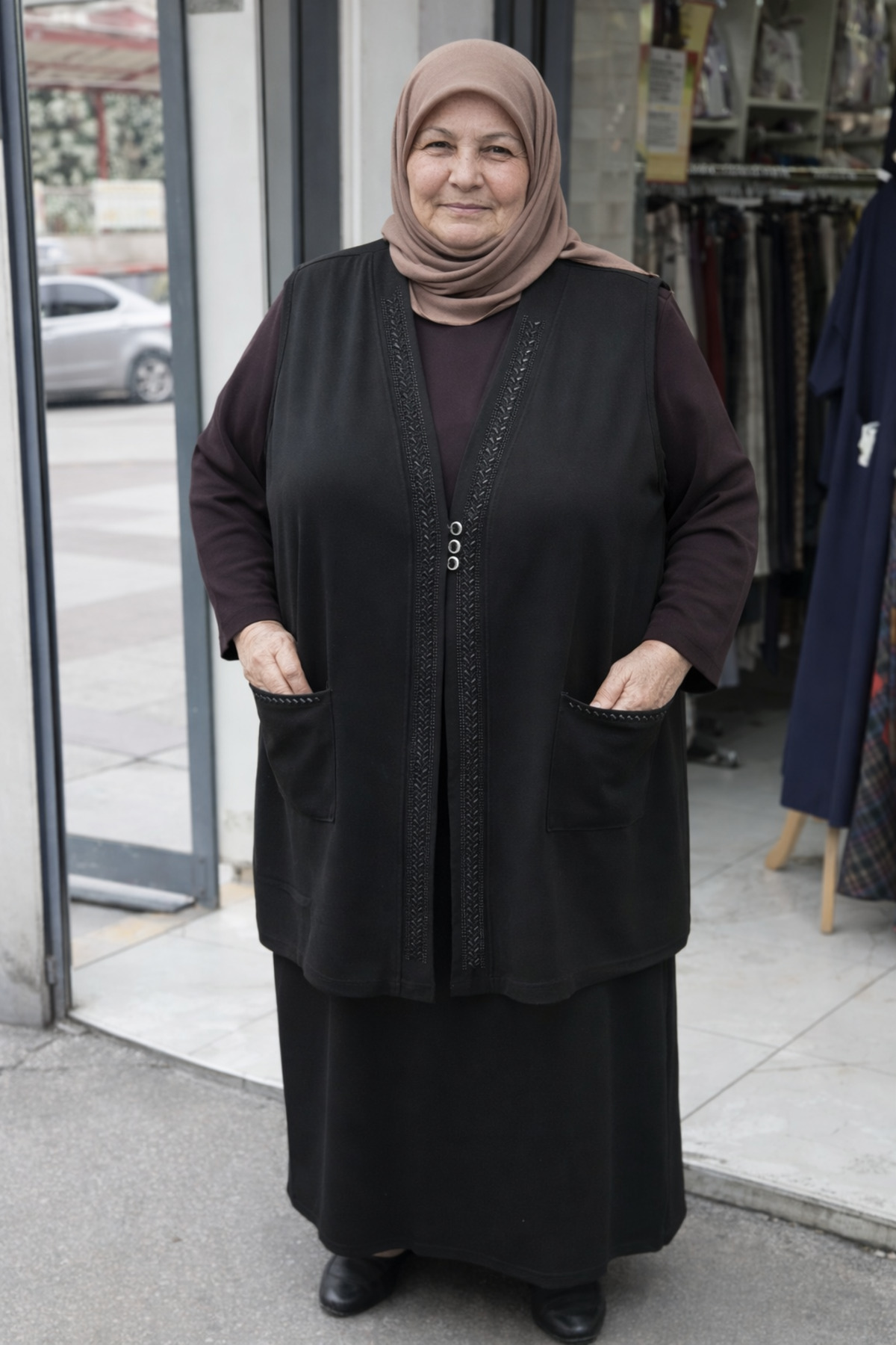 SENFONİ  Büyük Beden Yazlık Penye Yelek(kısa)