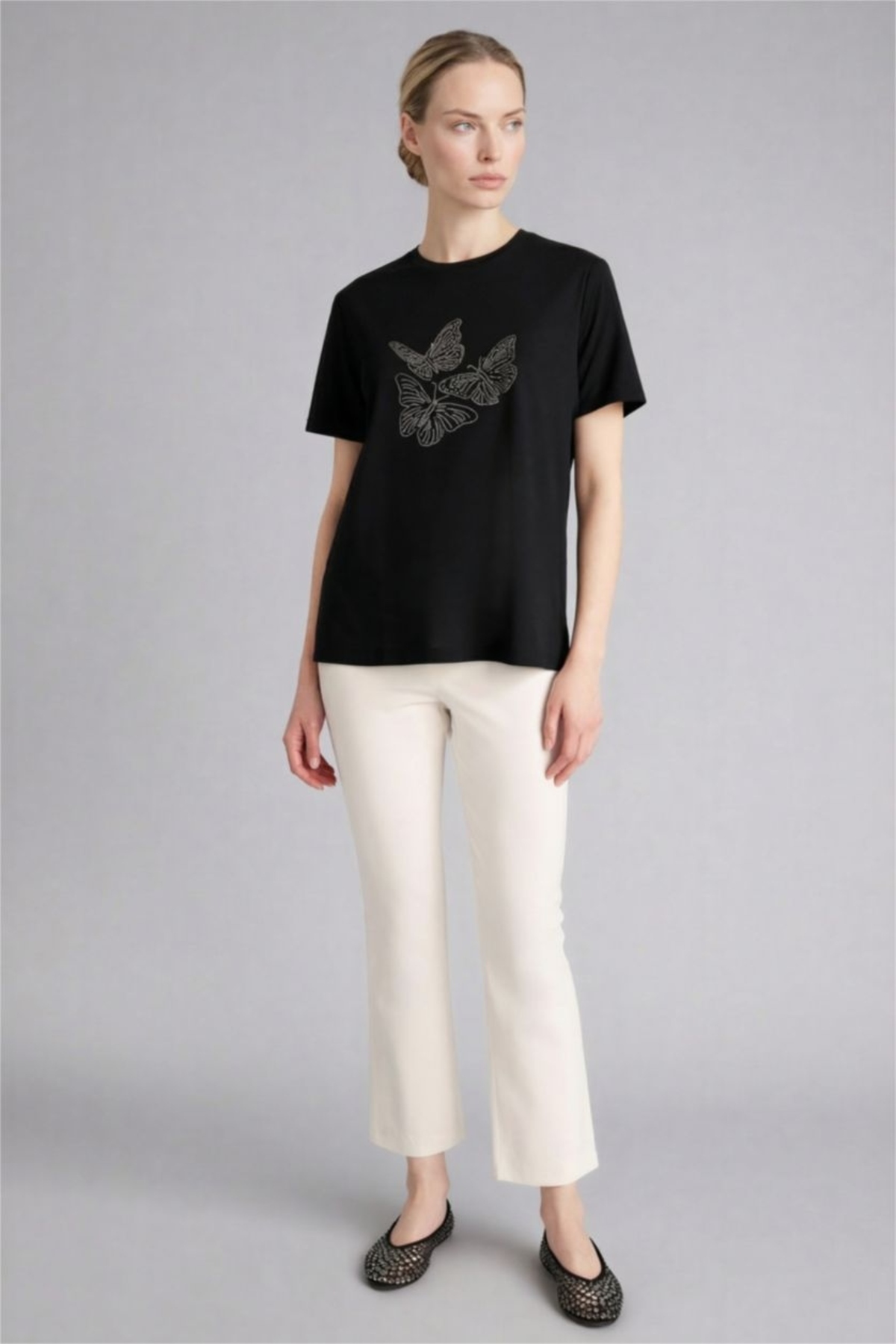 Defacto  Kadın T-shirt H2120AX/BK81 BLACK - Görsel 3