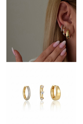 HeyYou Jewelry Mers 3lü küpe