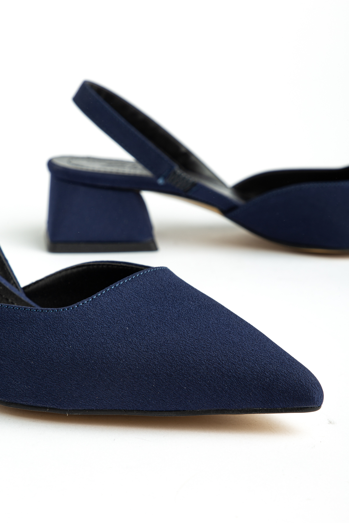 MODA MHS  Lacivert Kısa Topuklu ve Sivri Burun Model Şık Kadın Günlük Babet | Kadın Günlük Ayakkabı - Görsel 3