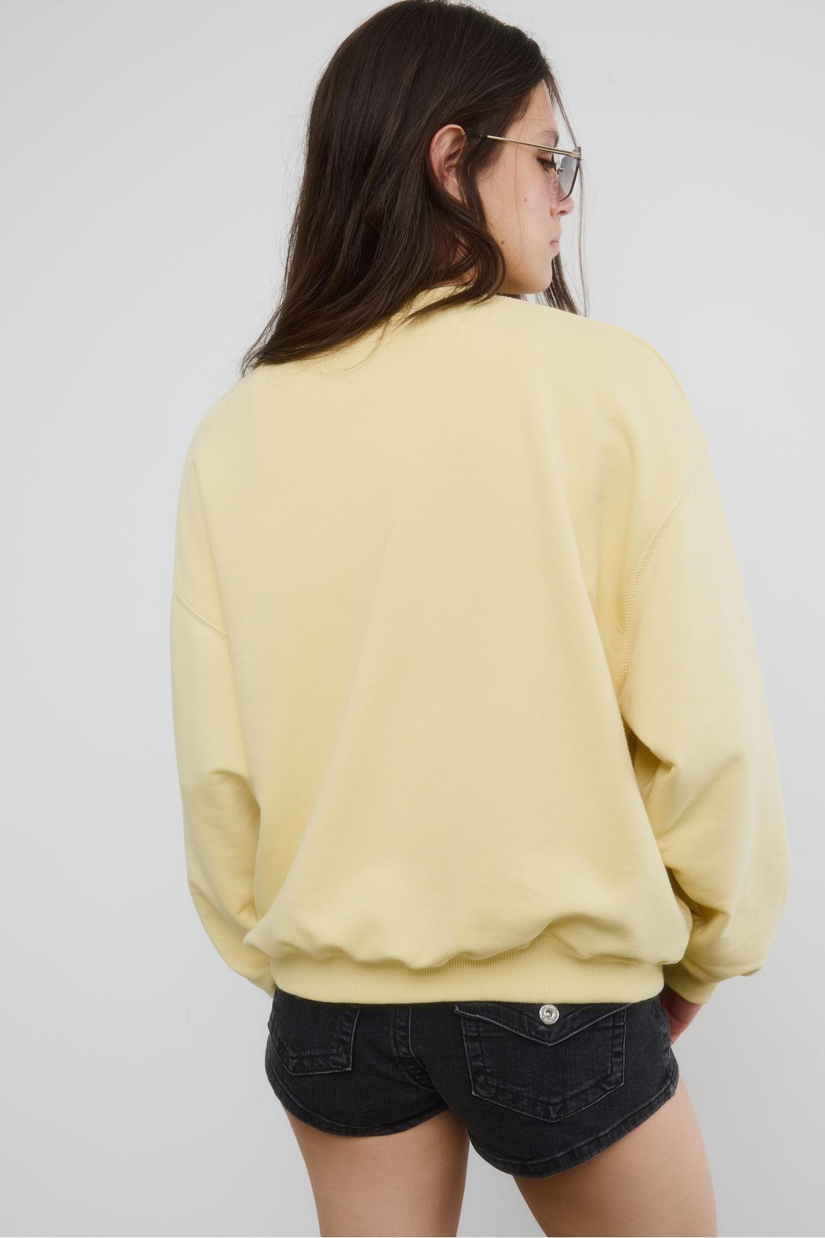 Stradivarius  Uzun kollu bisiklet yaka metin sweatshirt - Görsel 5