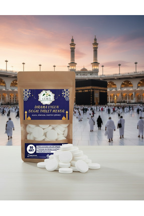 LİORİS İhrama Uygun Sıkıştırılmış Doğal Alkolsüz Kokusuz Mendil-80 Adet Table...