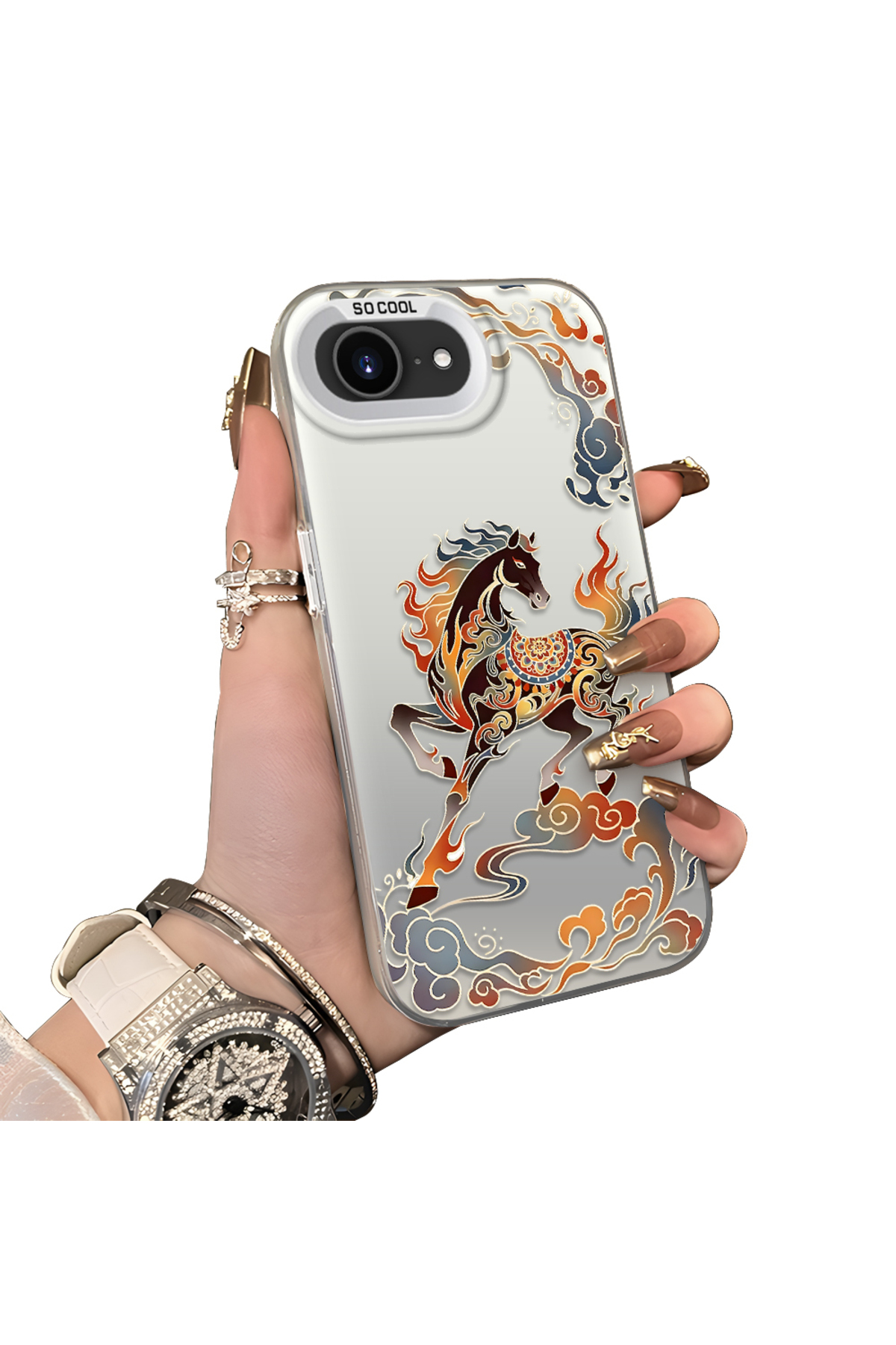 hard Acrylic Back Silicone Edge Lens Protection Case Compatible with iPhone 16e/17e