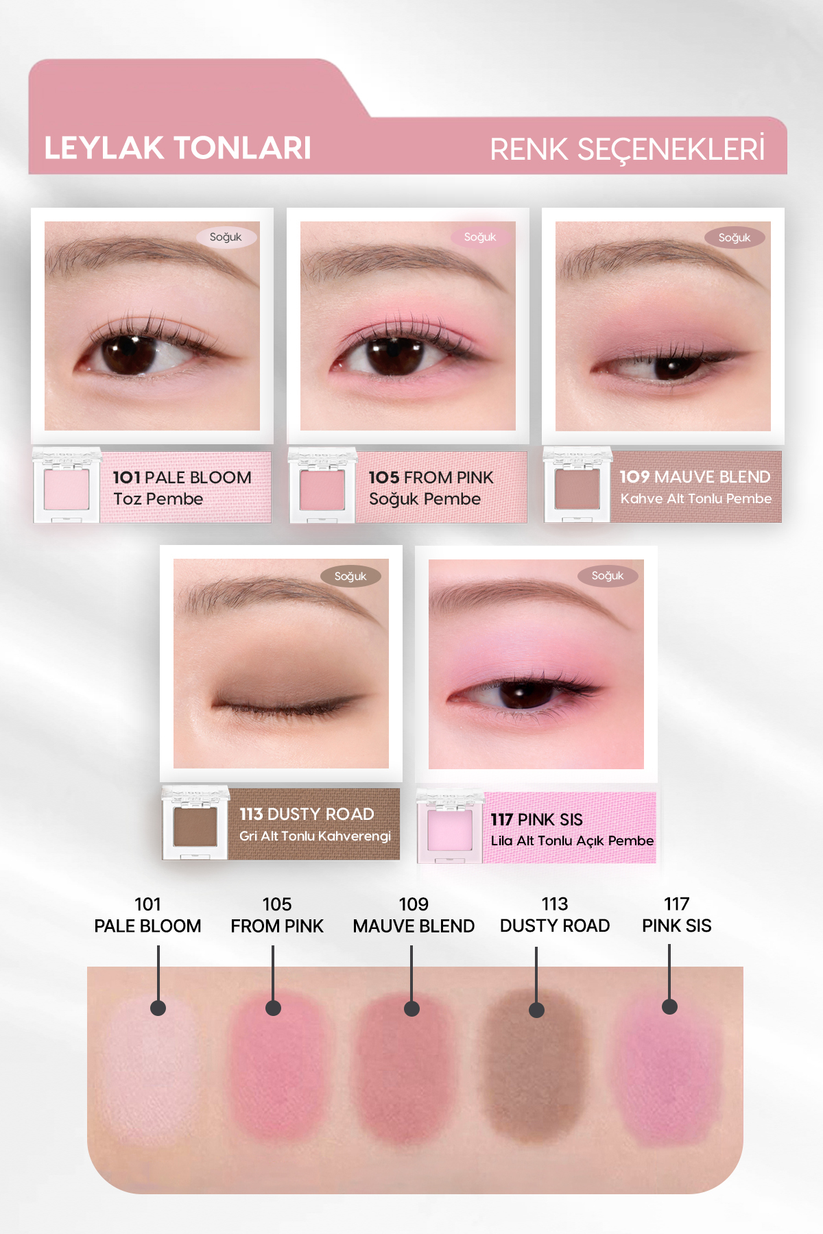 Yumuşak Dokulu, Dökülme Yapmayan Mat Tekli Göz Farı Modern Shadow Matte (117 Pink Sis) — صورتی 111596 — تصویر 4 از 9