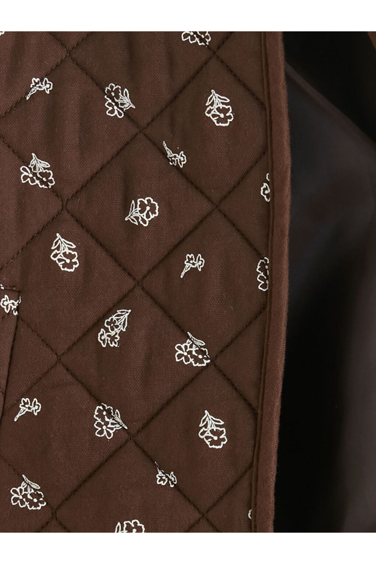 LC Waikiki LCW Kids Kahverengi Bisiklet Yaka Çiçekli Kapitone Kız Çocuk Ceket fotoğrafı 3 (önizleme)