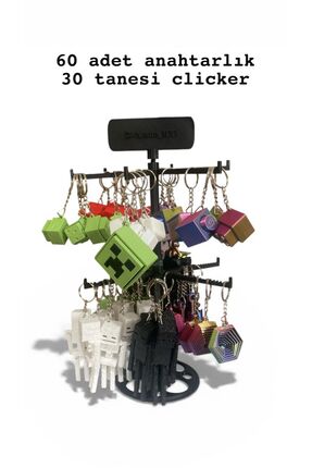 Store 60 Adet Standı İle Birlikte 3D Baskı Anahtarlıklar (Otuzu clicker)