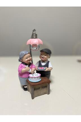 EVİMEX Işıklı Yaşlı Çift Romantik Hediyelik Masaüstü Biblo