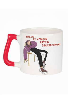 DeseneBak Komik Yazılı Kupa Bardak – “Az Konuş Zaten Dinlemiyorum” Tasarım Se...