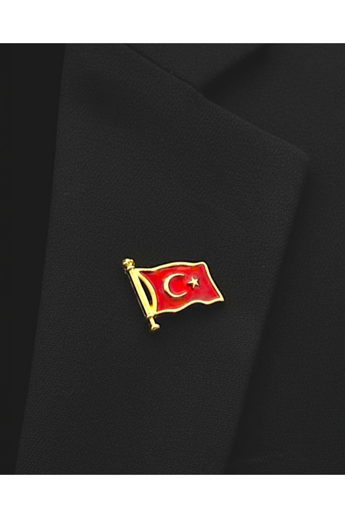 Golden Turkish Flag 1 Collar Badge