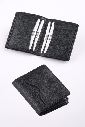 Ancora Leather Hakiki Deri Kartlık-26207-Siyah