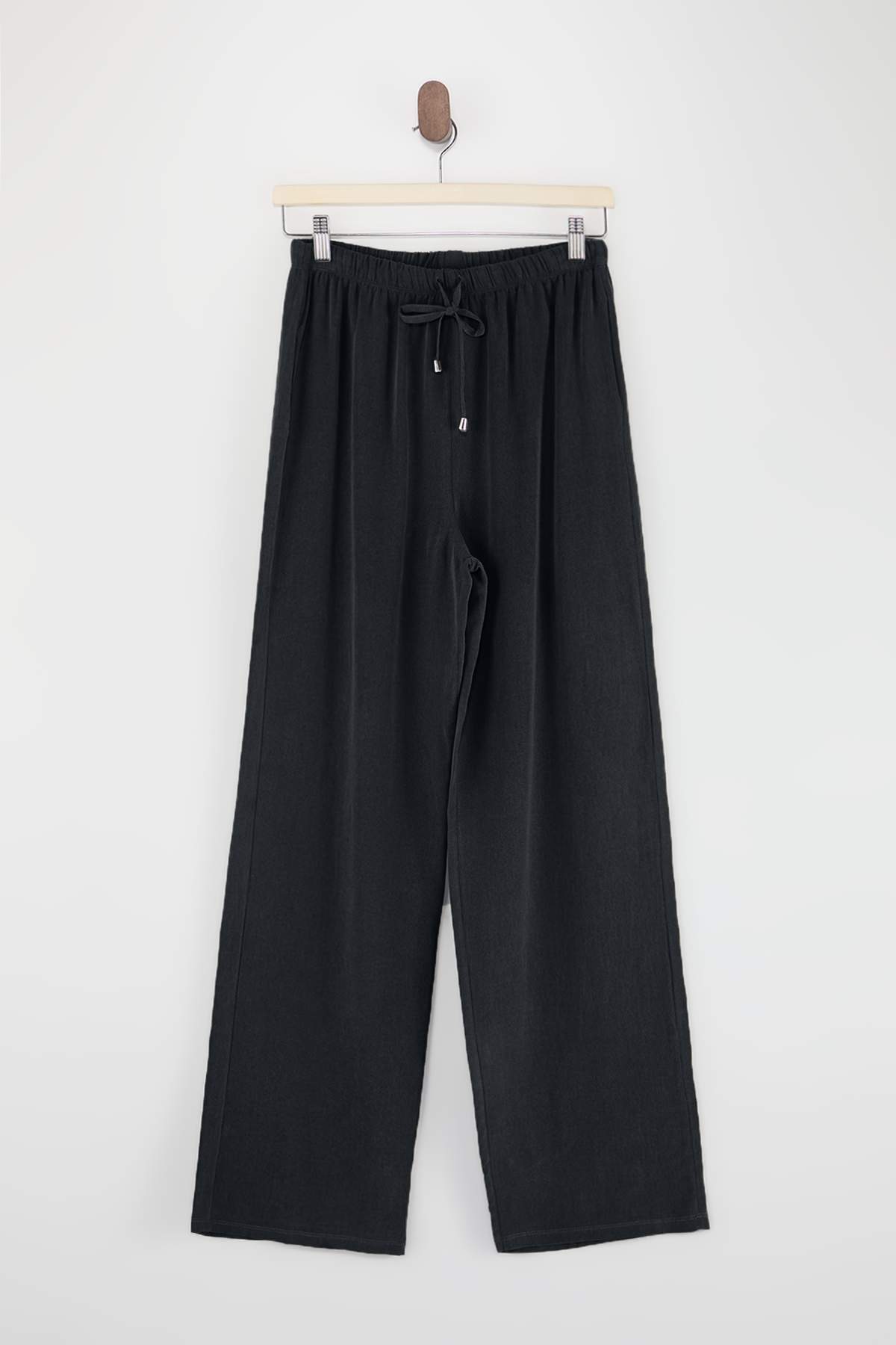 Trendyolmilla  Siyah Geniş Paça Tencel Pantolon TDRSS26PL00008 - Görsel 6