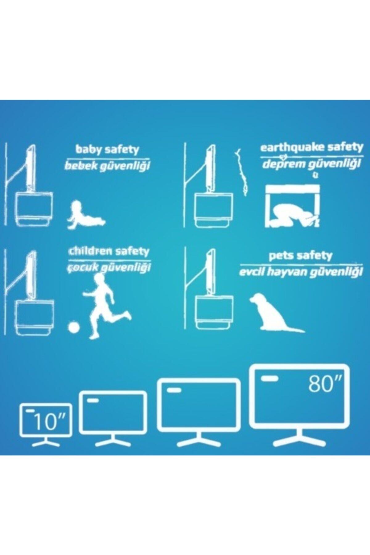 Xtrasafe Tv Güvenlik Kemeri – Deprem Ve Çocuk Güvenliği Için – 15”-80” Tv Uyumlu – Metal Ve Halkalı fotoğrafı 3 (önizleme)