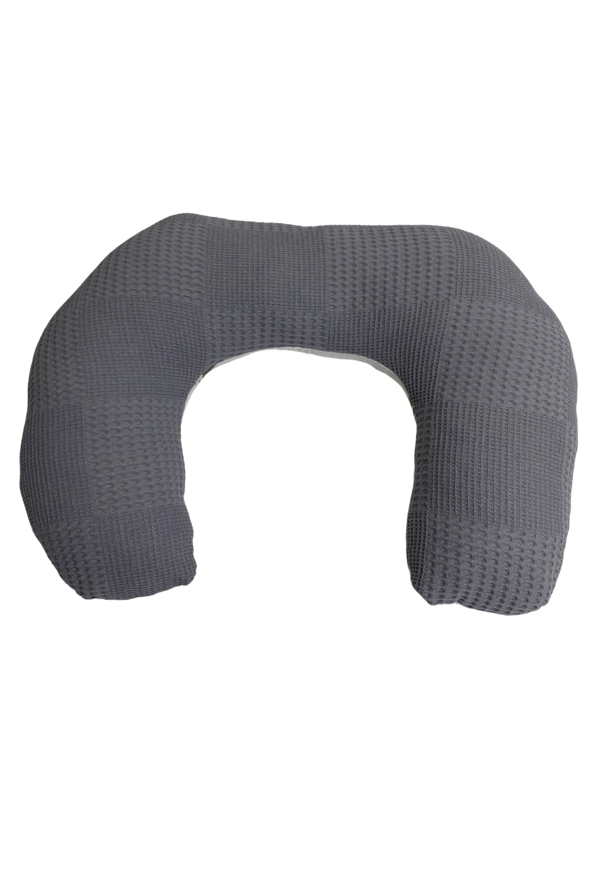 Happy Baby Dikiş Atölyesi Emzirme Yastığı C Yastık Çift Taraflı Bebek Destek Minderi Hamile Yastığı Müslin Waffle Yenidoğan fotoğrafı 3 (önizleme)