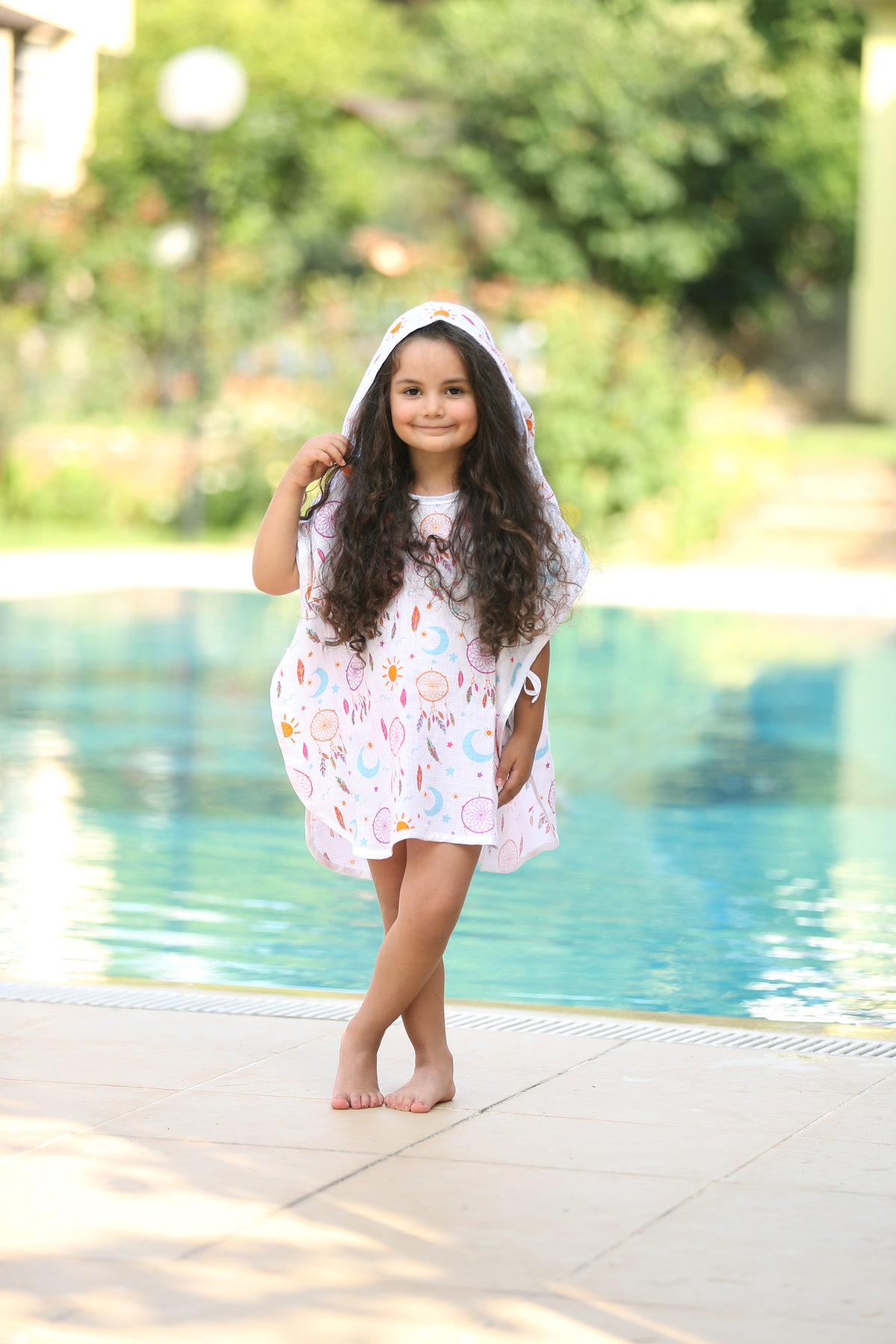 Muslin Hooded 100% Cotton Baby Poncho 4-7 Years Mihrimah