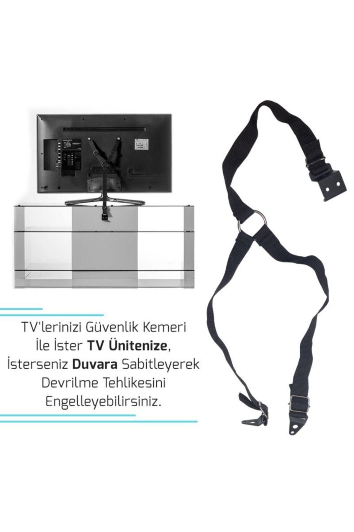 Xtrasafe Tv Güvenlik Kemeri – Deprem Ve Çocuk Güvenliği Için – 15”-80” Tv Uyumlu – Metal Ve Halkalı fotoğrafı 2 (önizleme)