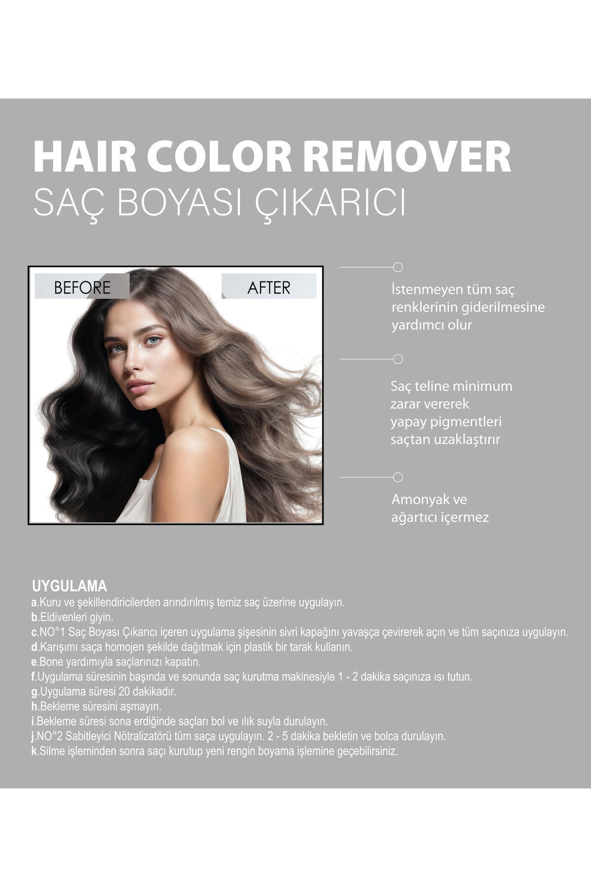 HAIR COLOR REMOVER - Saç Boyası Çıkarıcı Set — 86986366137432 — تصویر 3 از 3