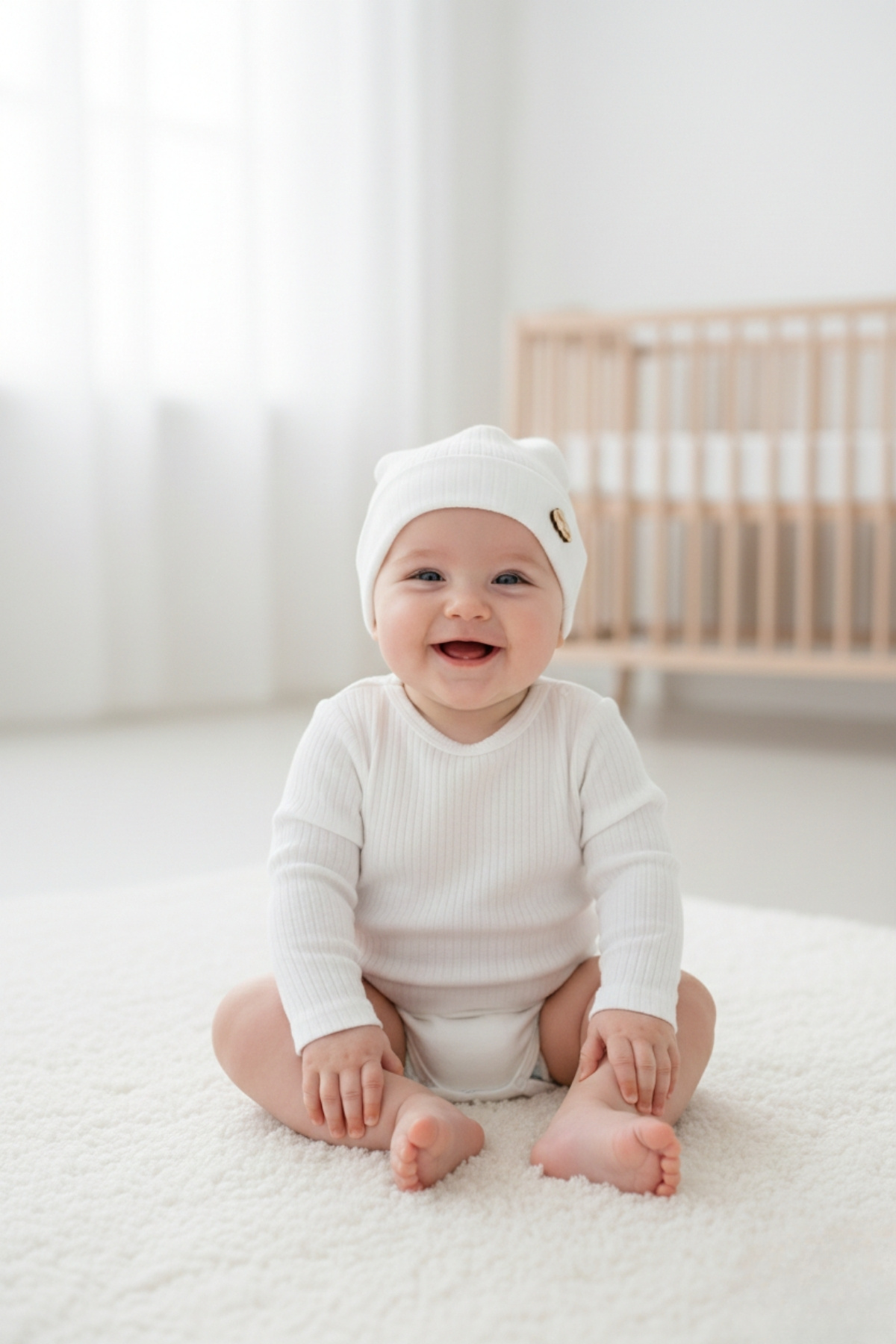 LOGO AKSESUAR Bebek Tahta Armalı 4'lü Pamuklu Bere fotoğrafı 5 (önizleme)