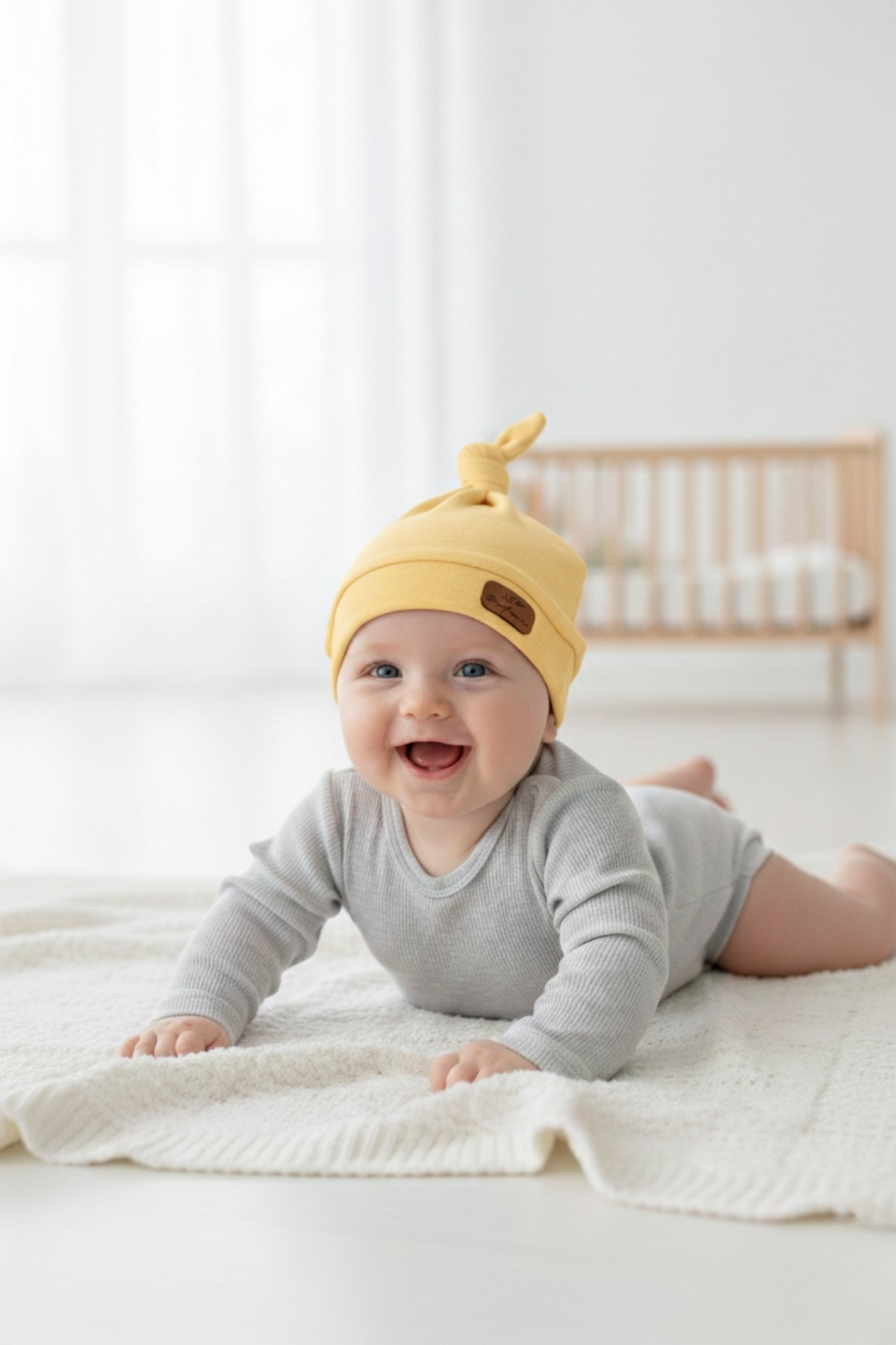 LOGO AKSESUAR Bebek Üstten Bağlamalı Armalı 4'lü Pamuklu Bere fotoğrafı 6 (önizleme)