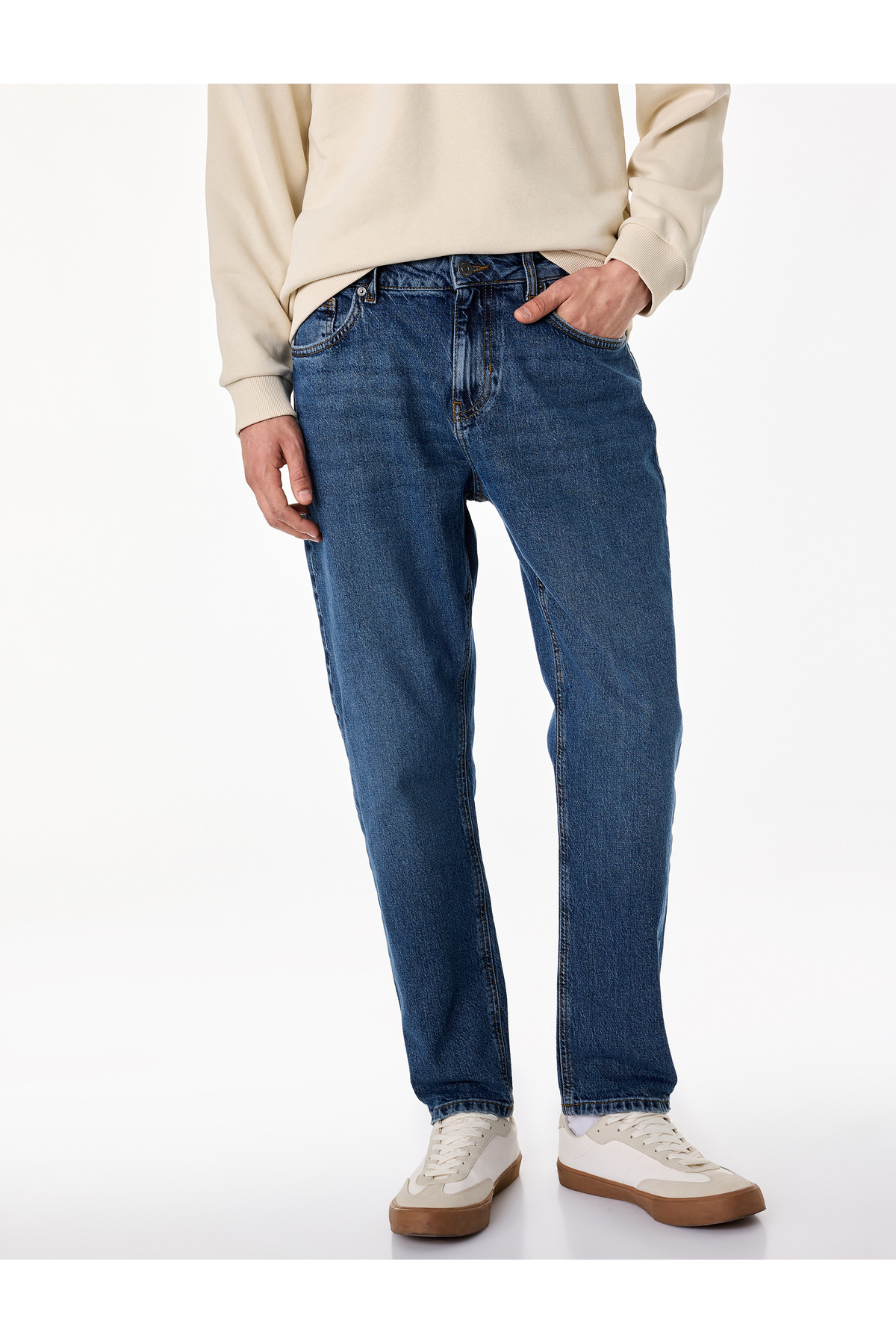 Koton Pamuklu Regular Fit Normal Bel Tapered Jean Pantolon - Joe Jean görsel 4