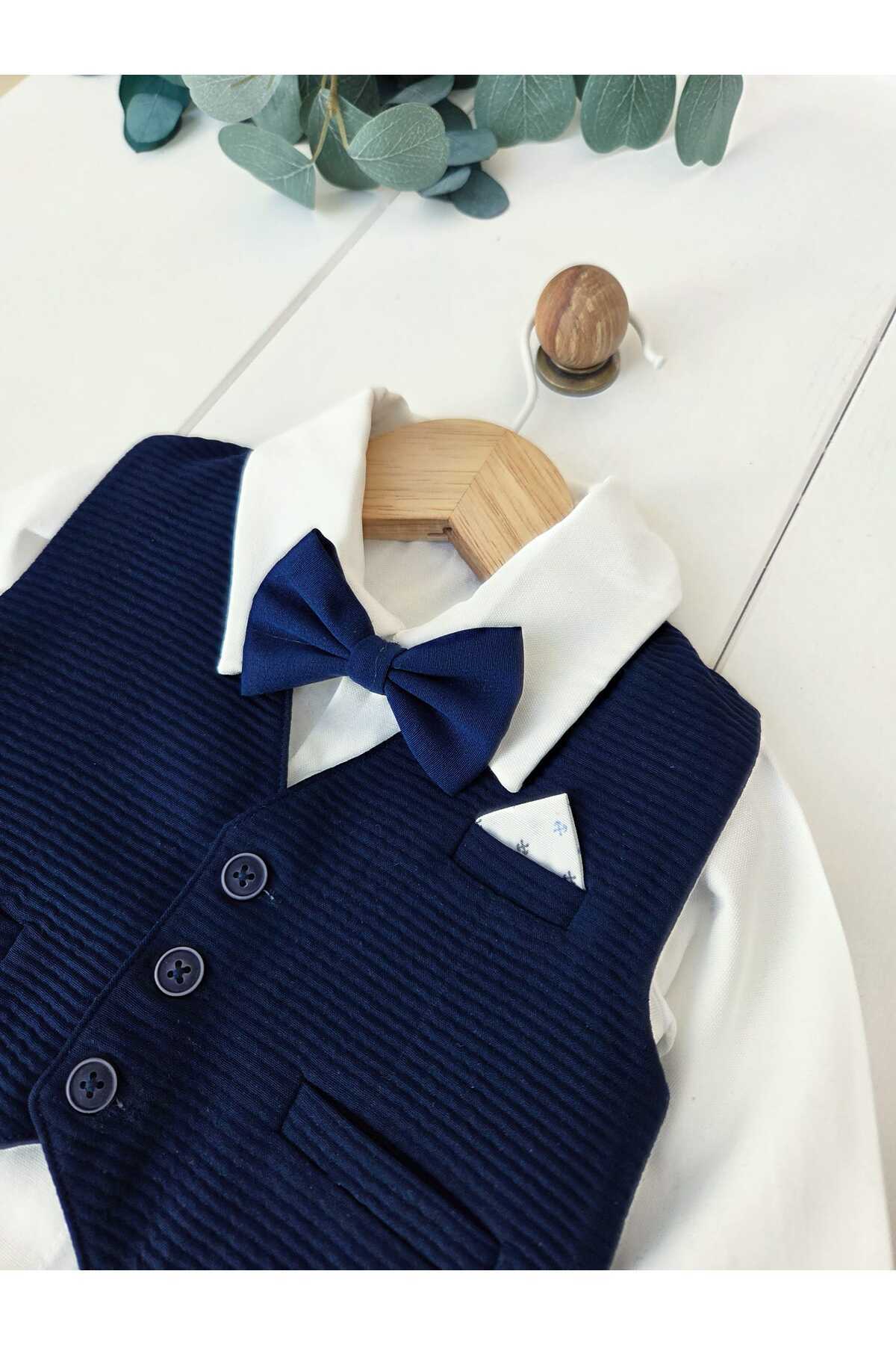 Panfilia Erkek Bebek Yelekli Gömlekli Papyonlu Ayakkabılı Mevlüt Düğün Takımı fotoğrafı 4 (önizleme)